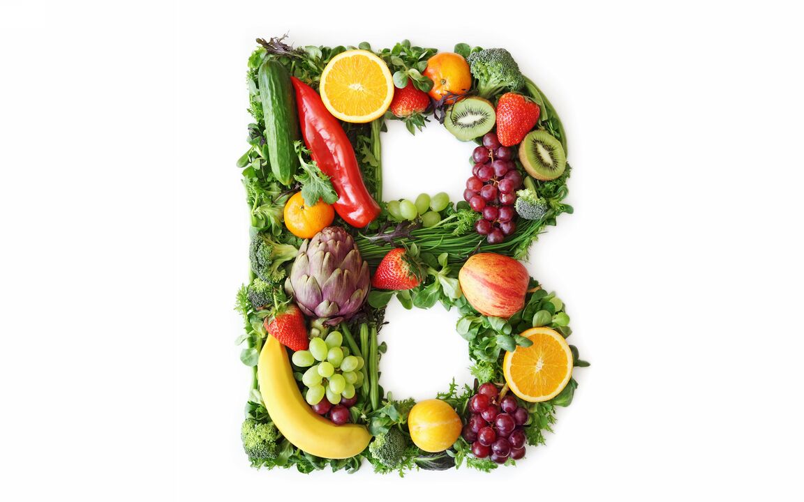 Vitaminas B em alimentos para osteocondrose lombar